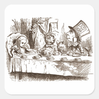 Sticker Carré Tenniel Sepia, une fête du thé