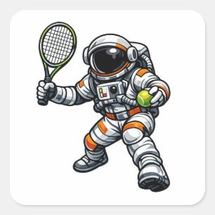 Sticker Carré Tennis Astronaute