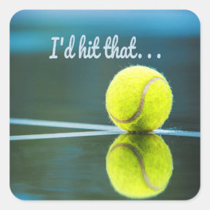 Sticker Carré Tennis-ball je frappais ce cadeau drôle