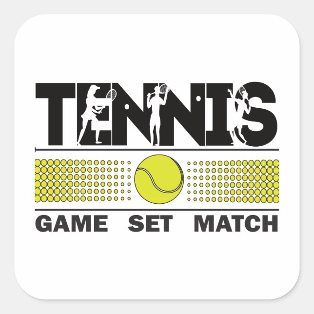 Sticker Carré Tennis - Match Jeu (Devant)
