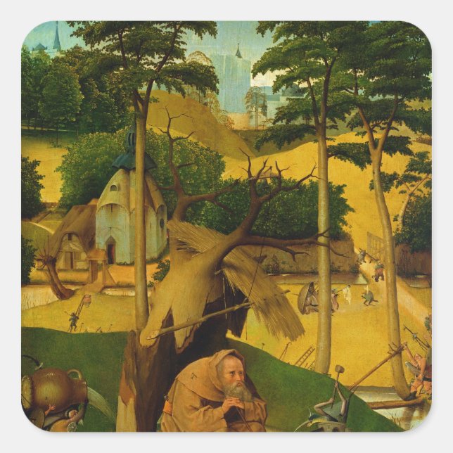 Sticker Carré Tentation de St. Anthony, 1490 (Devant)