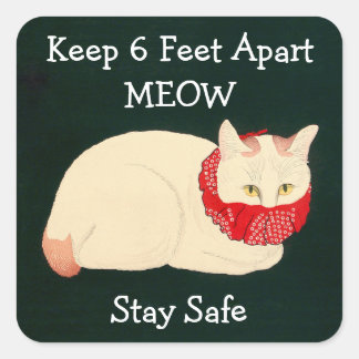 Sticker Carré Tenue En Chat 6 Pieds Éparpillés
