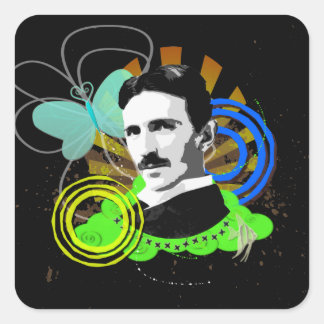 Sticker Carré Tesla