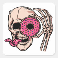 Tête de crâne avec Donut humour foncé doux et aigr