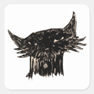 Sticker Carré Tête de dessin de poisson Marley