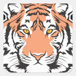 Sticker Carré tête de tigre du bengale