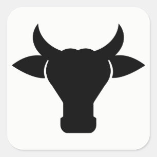 Sticker Carré Tête de vache Silhouette