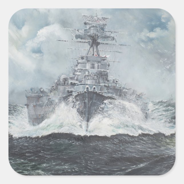 Sticker Carré Têtes de capuchon pour Bismarck 23 mai 1941. 2014 (Devant)