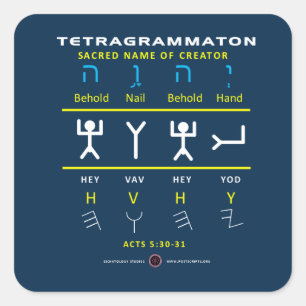 Sticker Carré Tetragrammaton YHVH