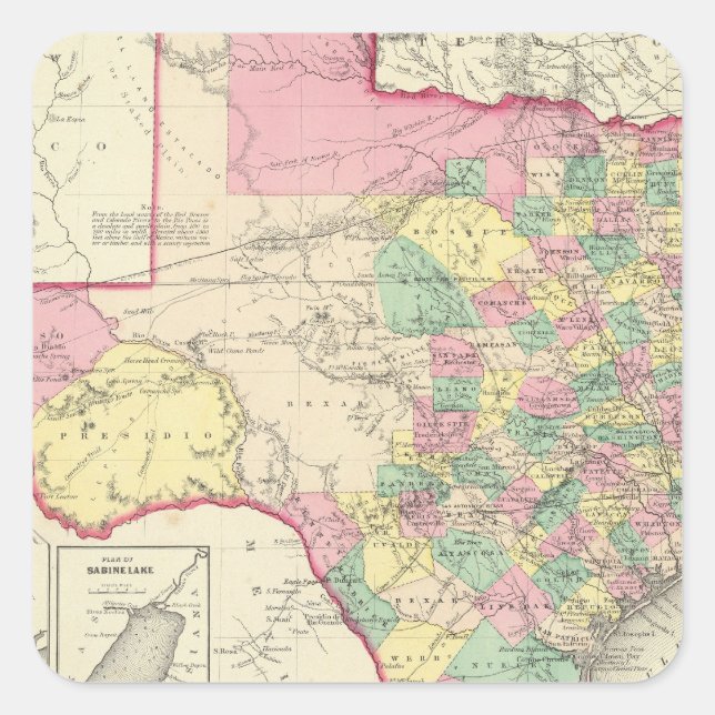 Sticker Carré Texas 4 (Devant)