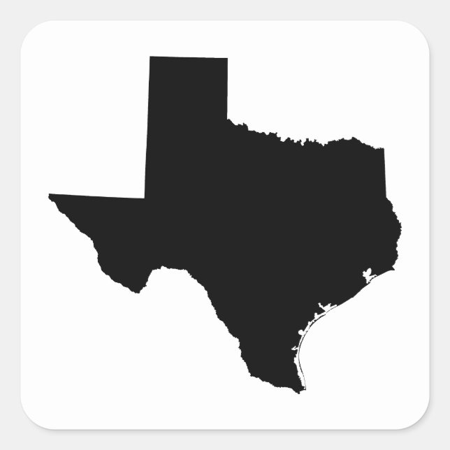 Sticker Carré Texas à Black and White (Devant)