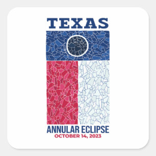Sticker Carré Texas Annular Eclipse