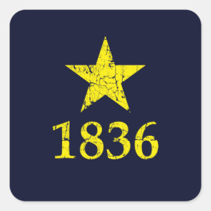 Sticker Carré Texas, Drapeau Historique Burnet Star, Distressed