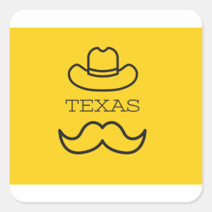 Sticker Carré Texas en jaune 2