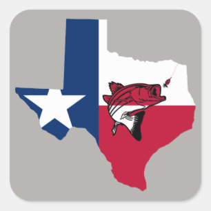 Sticker Carré Texas Fishing