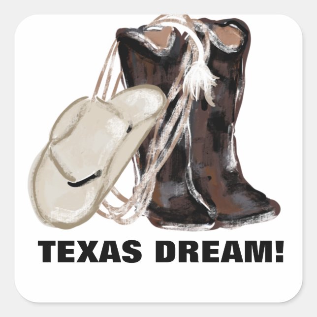 STICKER CARRÉ TEXAS RÊVE ! (Devant)
