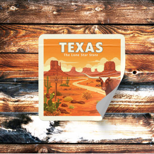 Sticker Carré Texas vintage