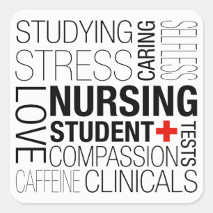 Sticker Carré Texte d'étudiant de soins