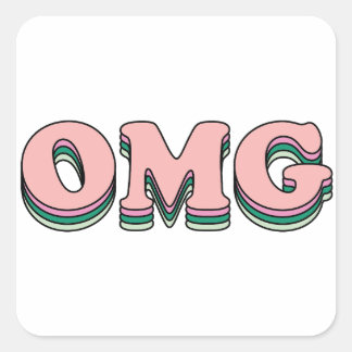 Sticker Carré Texte en couche OMG