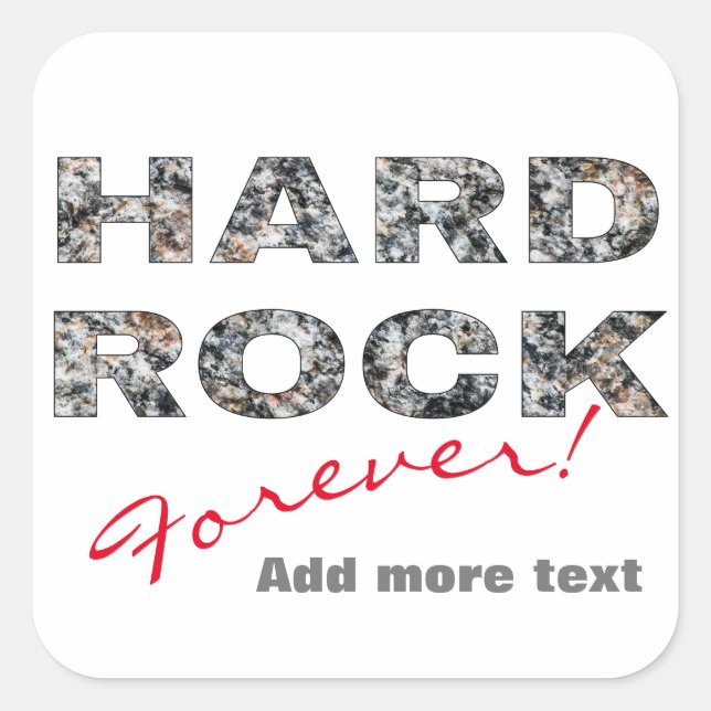 Sticker Carré Texte en granit dur (Devant)
