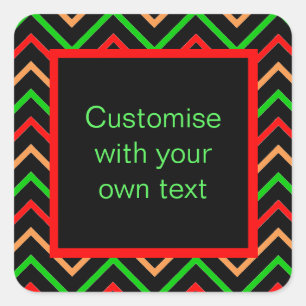 Sticker Carré Texte personnalisé Chevron tendance Noir