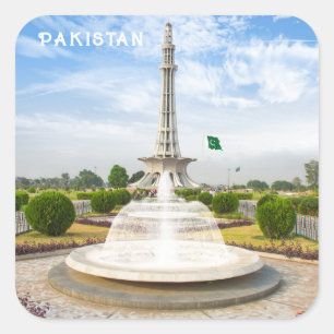 Sticker Carré Texte personnalisé Pakistan