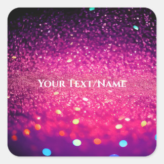 Sticker Carré Texte personnalisé - Parties scintillant de livre 