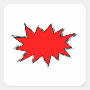 Sticker Carré Texte personnalisé Superhero Comic Design de livre