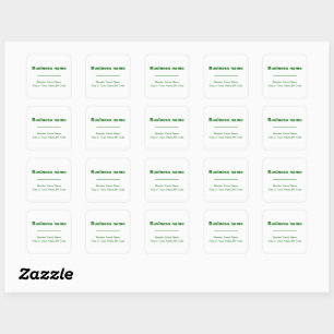 Sticker Carré Textes de la plaine verte Adresse professionnelle