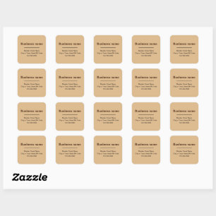 Sticker Carré Textes simples minimaux Marque commerciale sur Bro