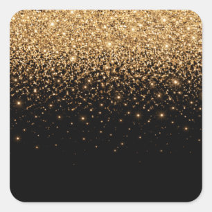 Sticker Carré Texture de luxe élégant avec paillettes dorées sci