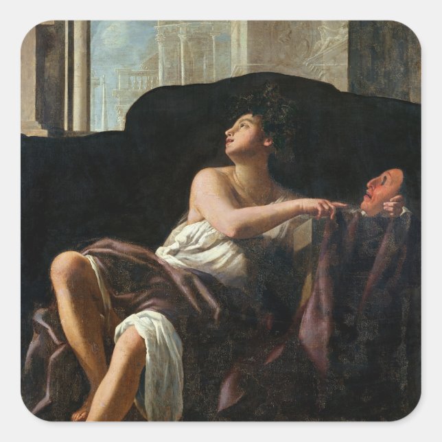 Sticker Carré Thalia, Muse de la comédie (Devant)