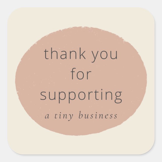 Sticker Carré Thank you for supporting a tiny business labels (Devant)