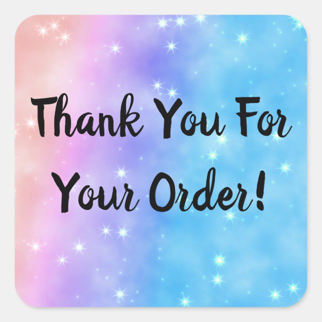 Sticker Carré Thank You For Your Order  (Devant)