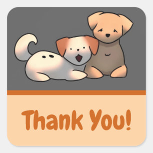 Sticker Carré Thank You puppy’s