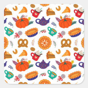 Sticker Carré Thanksgiving Meme   Remerciez Pour Tout