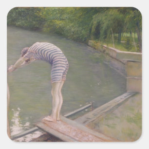 Sticker Carré The Bather, ou The Diver, 1877