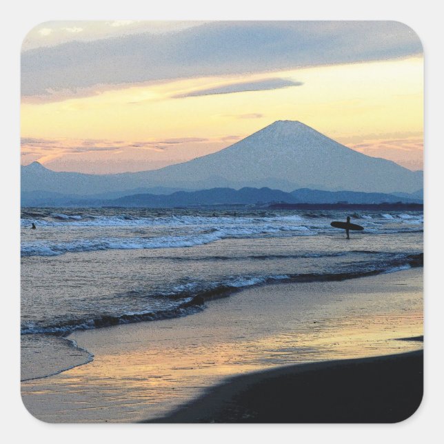 Sticker Carré The Beach Life: Japan (Devant)