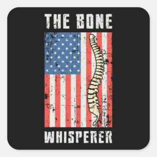 Sticker Carré The Bone Whisperer Chiropractor Spine Chiropractic