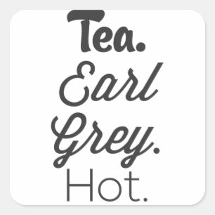 Sticker Carré Thé - chaud gris de comte
