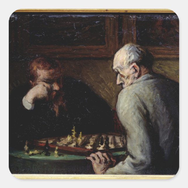 Sticker Carré The Chess Players, c.1863-67 (Devant)