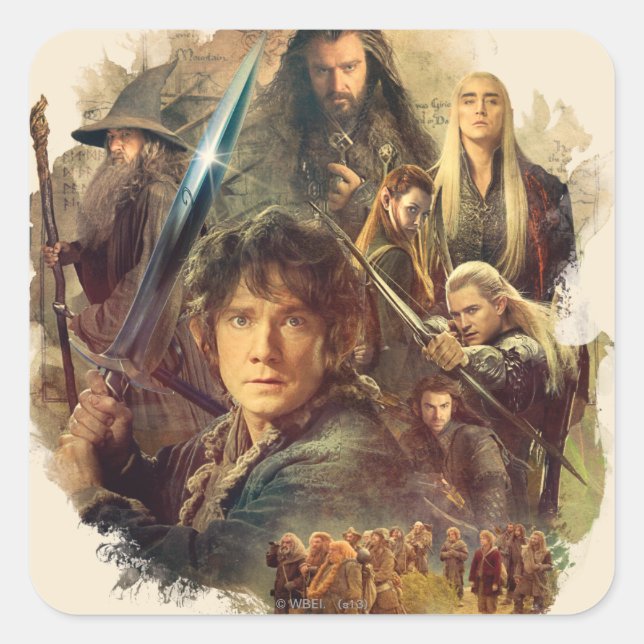 Sticker Carré The Company and Elves of Mirkwood (Devant)