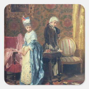 Sticker Carré The Lovers' Tiff, 1872 (huile sur panneau)