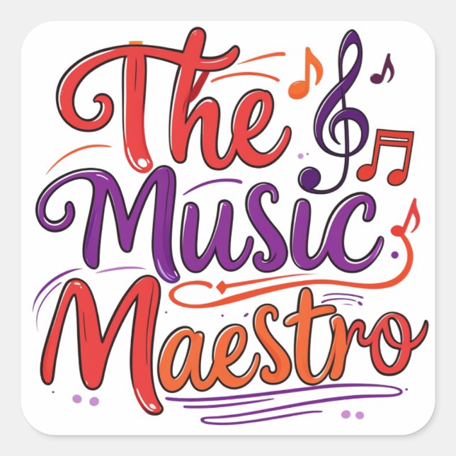 Sticker Carré The music maestro (Devant)