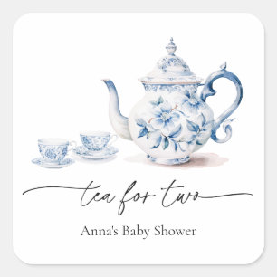 Sticker Carré Thé pour deux Baby showers
