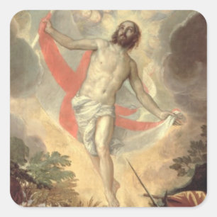 Sticker Carré The Resurrection of Christ (oil on canvas)