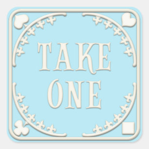 Sticker Carré Théâtre "Prenez-en un" Wonderland Fête attrayant b
