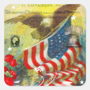 Sticker Carré Thème patriotique