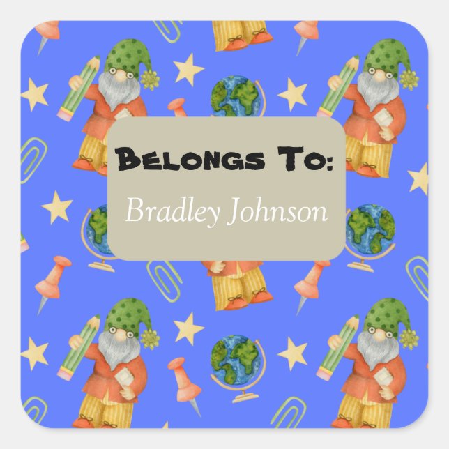 Sticker Carré Thème Retour à l'école appartient au pack d'autoco (Devant)