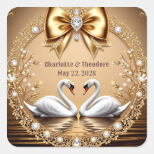 💎 Thème Romantique Mariage Cygne Or 🦢